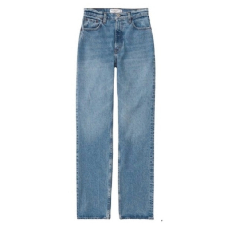 Abercrombie & Fitch The 90s Straight Ultra High Rise Denim Jean 27 Curve Love